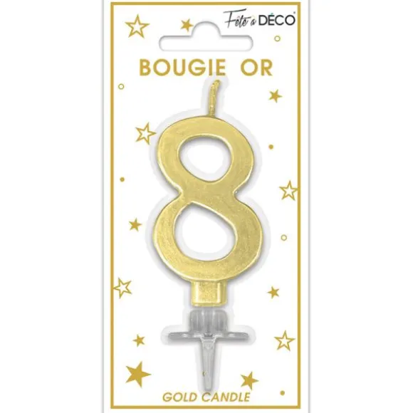 Bougie géante multicolore pour anniversaire - 11 cm - Chiffre au choix