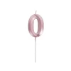 Bougie graphique en forme de chiffre sur pic - Rose Gold - 7 cm - Chiffre au choix