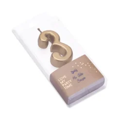 Bougie graphique en forme de chiffre sur pic - Rose Gold - 7 cm - Chiffre au choix