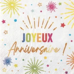 Bougie "Joyeux Anniversaire" - Collection Festicolor - Couleur au choix