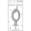 Bougie métallisée argentée pour anniversaire - 6 cm - Chiffre au choix