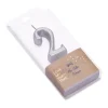 Bougie métallisée en forme de chiffre sur pic - Argent - 4,3 cm - Chiffre au choix