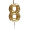 Bougie Métallisée Or sur pique - 9 cm - Chiffre au Choix