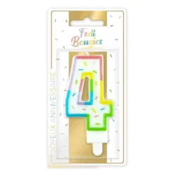 Bougie multicolore pastel en forme de chiffre - Chiffre au choix