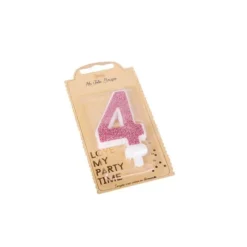 Bougie Paillettes Rose Gold - 7,3 cm - Chiffre au Choix