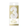 10 bougies argentées avec bobèche - 7,5 cm