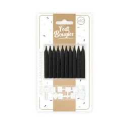 10 bougies argentées avec bobèche - 7,5 cm