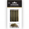 10 bougies avec supports - 7,5 cm - Collection Art Déco