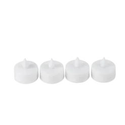 4 bougies chauffe-plat à LED blanches - 3,5 cm