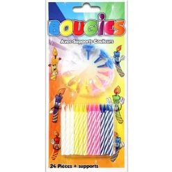 Bougies d'anniversaire avec leurs supports