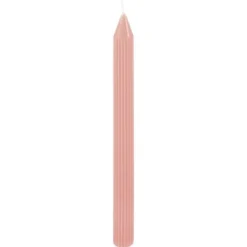 2 bougies flambeau cannelées - 2,2 x 25 cm - Couleur au choix