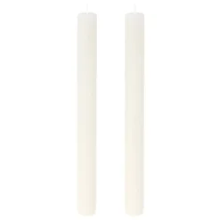 2 bougies flambeau rustiques - 2,5 x 25 cm - Couleur au choix