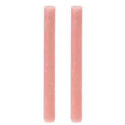 2 bougies flambeau rustiques - 2,5 x 25 cm - Couleur au choix