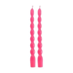2 bougies flambeau torsadées - 2,2 x 25 cm - Couleur au choix