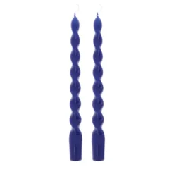 2 bougies flambeau torsadées - 2,2 x 25 cm - Couleur au choix
