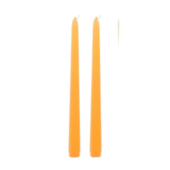 2 bougies flambeau - 2,2 x 25 cm - Couleur au choix