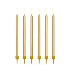 12 bougies longues - 12,5 cm - Couleur au choix