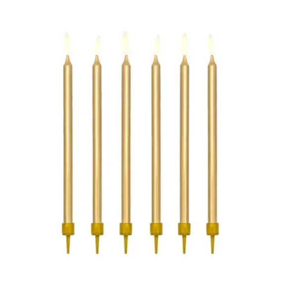 12 bougies longues - 12,5 cm - Couleur au choix