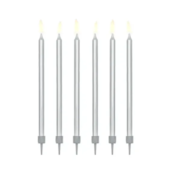 12 bougies longues - 12,5 cm - Couleur au choix
