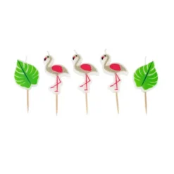 5 Bougies sur Pic Flamants Roses - Jungle Fever
