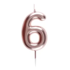 Bougie sur pique Rose Gold - 9 cm - Chiffre au Choix