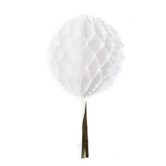 Boule alvéolée à Tassel 30 cm - Blanc