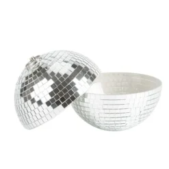 Boule à facettes miroir argentée à suspendre - Diamètre 14 cm - Collection Time to Disco