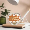 Boule à paillettes en forme de cœur "Mamie je t'aime" - Collection Mamie d'Amour