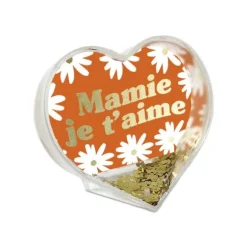 Boule à paillettes en forme de cœur