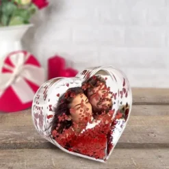 Boule à paillettes en forme de cœur - Saint-Valentin - Collection Chéri Chérie