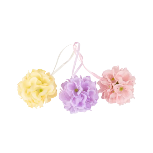 3 boules d'hortensia à suspendre - 6,5 cm - Pâques