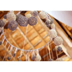 10 Boules en Rotin - Blanc