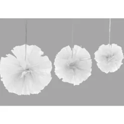 3 Boules Tulle à suspendre - Blanc