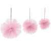 3 Boules Tulle à suspendre - Rose