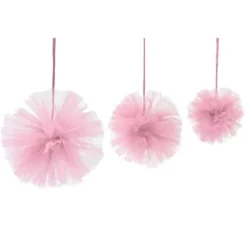 3 Boules Tulle à suspendre - Rose