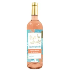 Bouteille de vin rosé pour retraite - Vive la Retraite