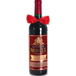 Bouteille de vin rouge humoristique - Modèle au choix