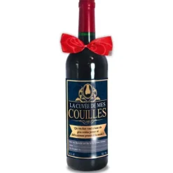 Bouteille de vin rouge humoristique - Modèle au choix