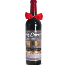 Bouteille de vin rouge humoristique - La cuvée du parrain
