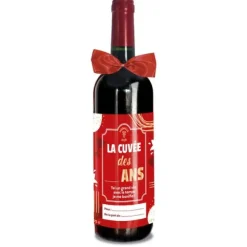 Bouteille de vin rouge personnalisable pour anniversaire