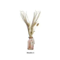 Bouteille en verre avec fleurs séchées - 35 cm - Modèle au choix