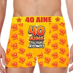 Boxer Festif Anniversaire 40 Ans - Couleur Aléatoire