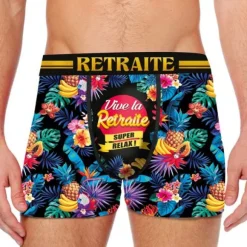 Boxer Festif "Vive la Retraite !" - Taille au Choix