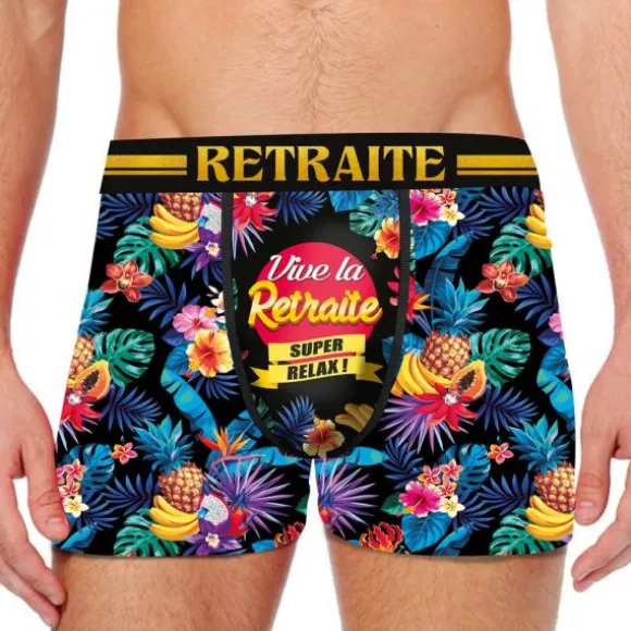 Boxer Festif "Vive la Retraite !" - Taille au Choix