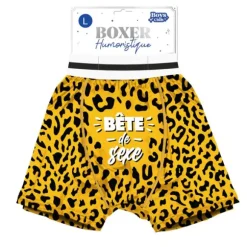 Boxer humoristique "Bête de sexe" - Collection Boys Club - Taille au choix