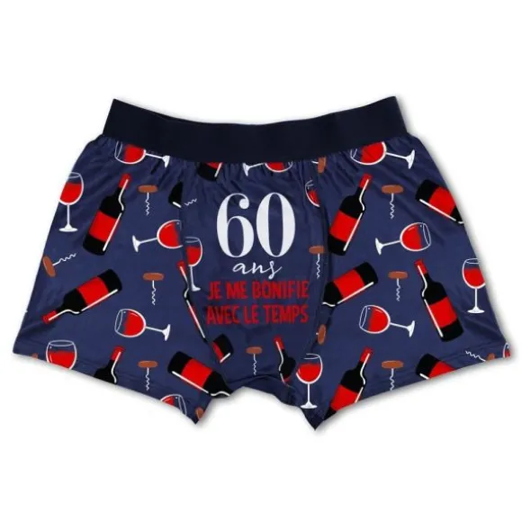 Boxer humoristique pour homme - 60 ans - Taille au choix