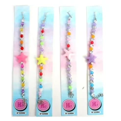 Bracelet de perles avec étoile - 17 cm - Couleur Aléatoire