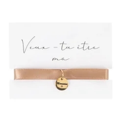 Bracelet Médaillon "Veux-tu être ma marraine" - 9,5 x 7 cm - Baptême