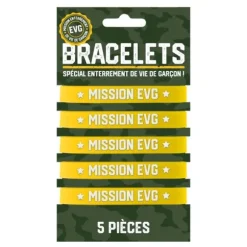 5 bracelets "Mission EVG" - Collection Mission Enterrement de vie de garçon