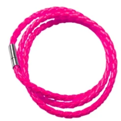 Bracelet tressé fluo - Rose